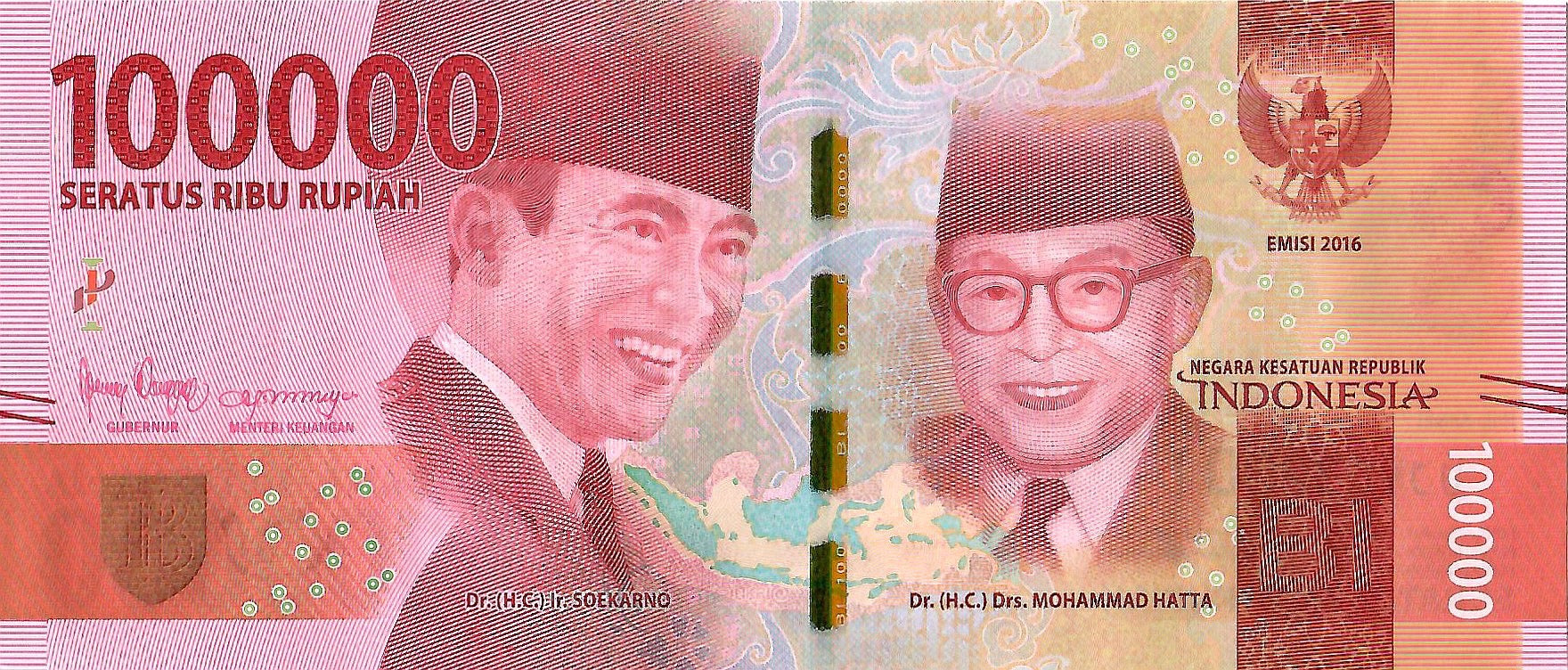 Indonesia 100,000 Rupiah Banknote, P-160 - Circulated