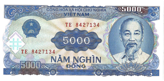 Vietnam 5,000 Dong Banknote, 1991, P108, UNC