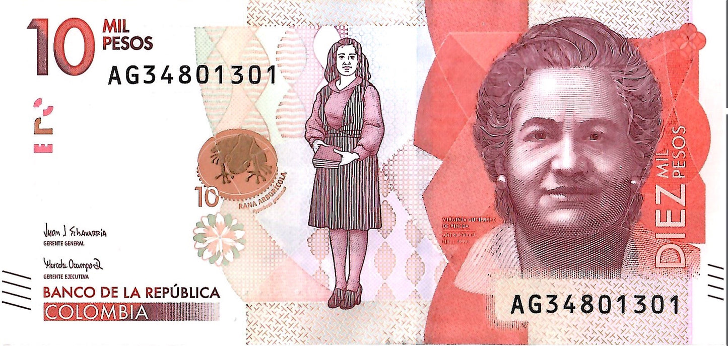 Colombia 10,000 Pesos, 2018, P-460, UNC