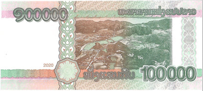 Laos 100,000 Kip Banknote, 2020, P-42a, UNC