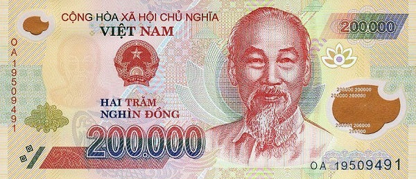 Vietnam 200,000 Dong Banknote, 2019, P-123j, UNC, Polymer
