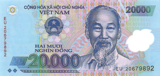 Vietnam 20,000 Dong Banknote, P-120, Polymer - Circulated