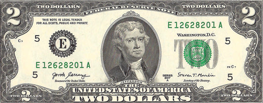 United States of America - USA 2 Dollars Banknote, 2017, UNC