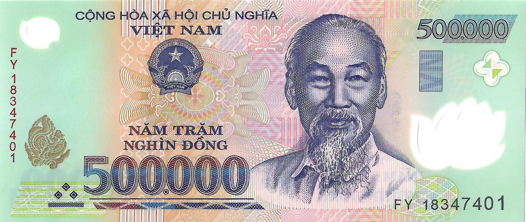 Vietnam 500,000 Dong Banknote, 2018, P-124n, UNC, Polymer