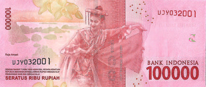 Indonesia 100,000 Rupiah Banknote, 2019, P-160d, UNC