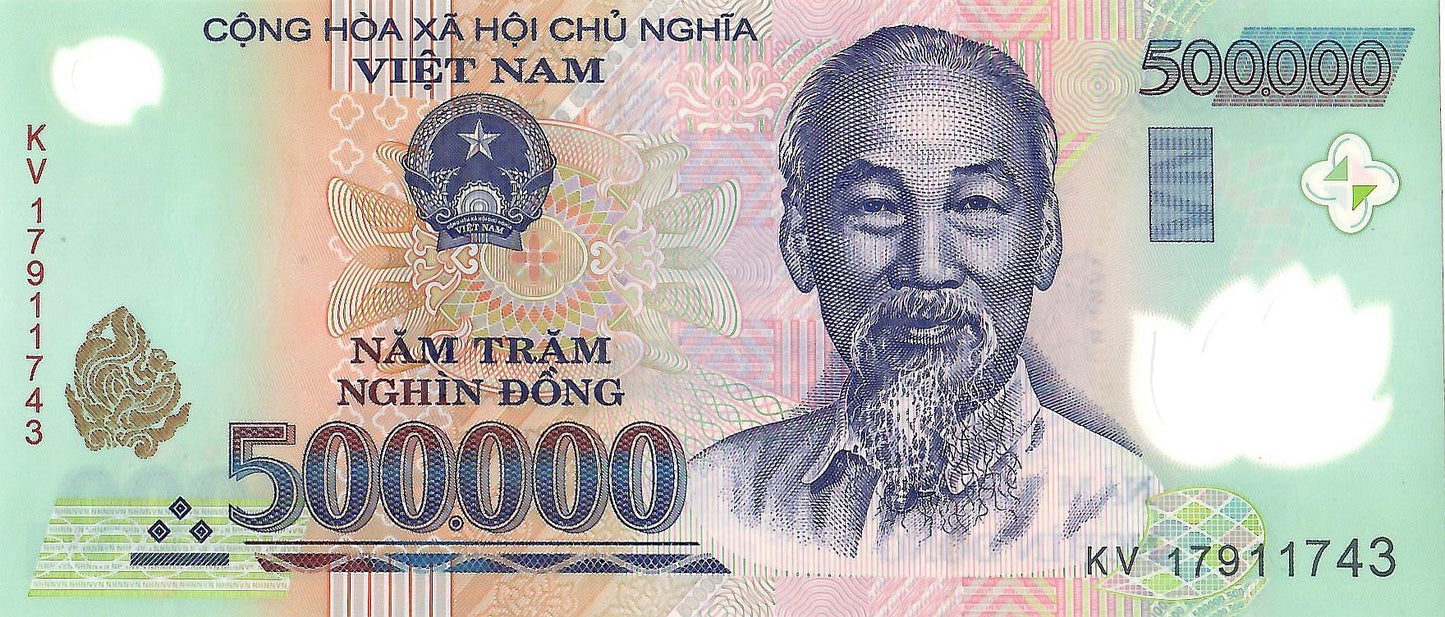 Vietnam 500,000 Dong Banknote, 2017, P-124m, UNC, Polymer
