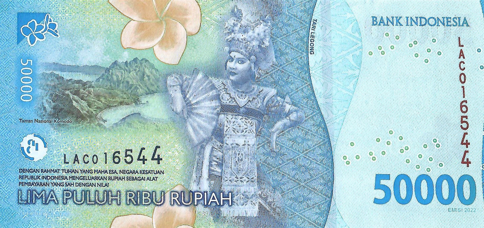 Indonesia 50,000 Rupiah, 2022, P-167, UNC