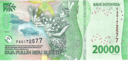 Indonesia 20,000 Rupiah Banknote, 2022, P-166, UNC