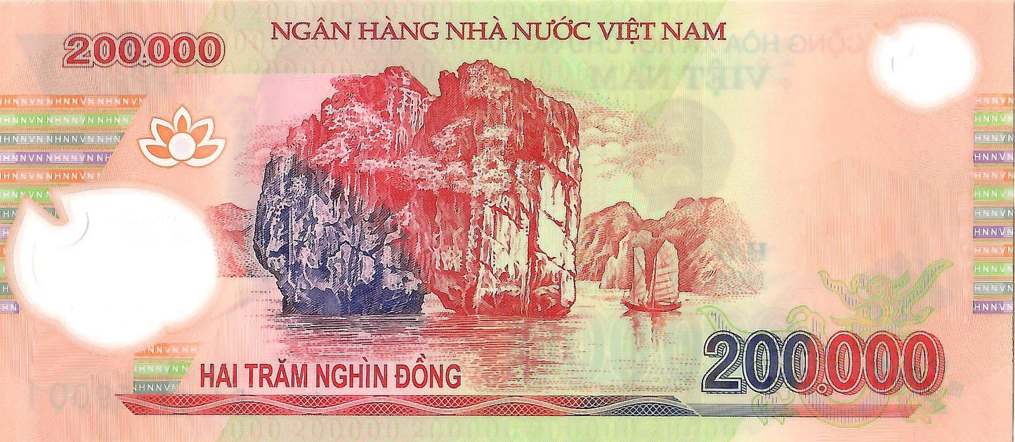 Vietnam 200,000 Dong Banknote, 2021, P-123l, UNC, Polymer