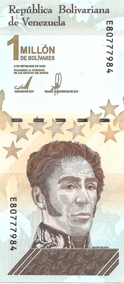 Venezuela 1 Million Bolivar Soberano, 2020 P114 UNC