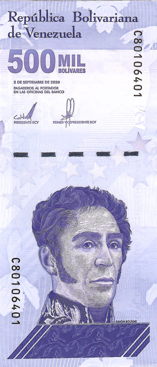 Venezuela 500,000 Bolivar Soberano Banknote, 2020, P-113, UNC