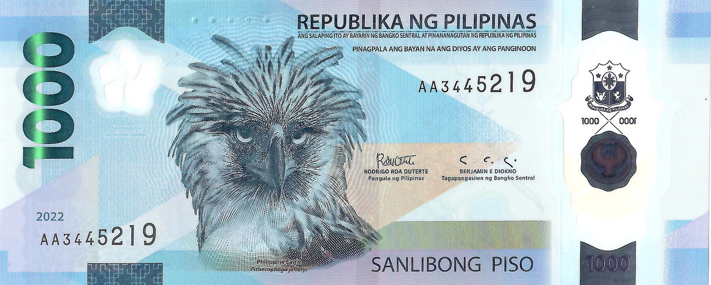 Philippines 1000 Piso, 2022 , UNC, Polymer