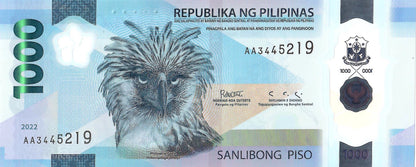Philippines 1000 Piso, 2022 , UNC, Polymer