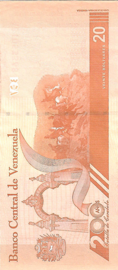 Venezuela 20 Bolivar Digital (Digitales) Banknote, 2021, P-117, CIRULATED