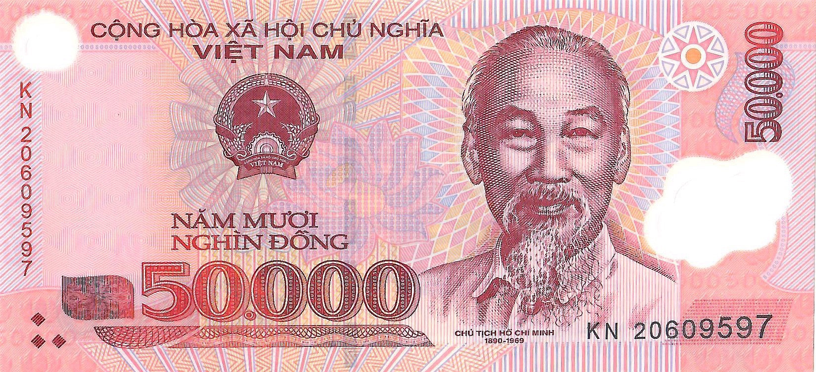 Vietnam 50,000 Dong Banknote, 2020, P-121n, UNC, Polymer