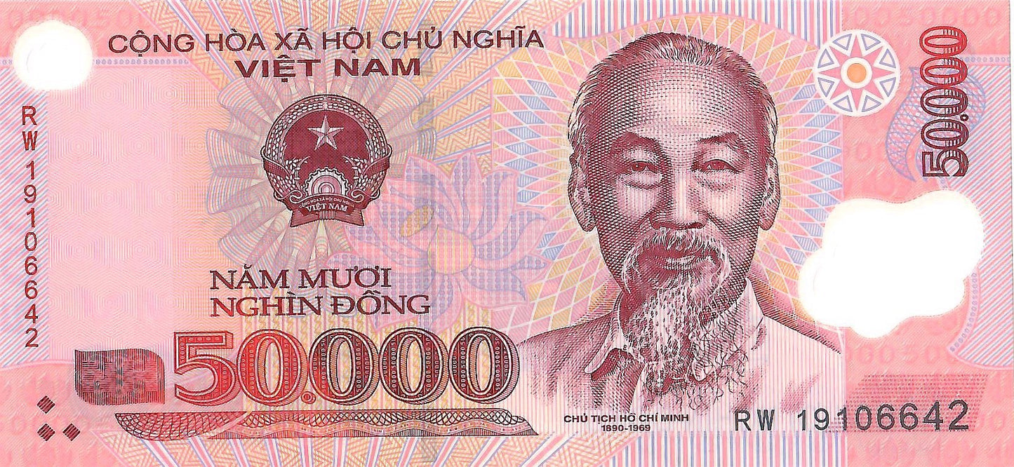 Vietnam 50,000 Dong Banknote, 2019, P-121m, UNC, Polymer