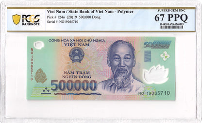 Vietnam 500,000 Dong Banknote, 2019, P-124o, UNC, Polymer - PCGS 67