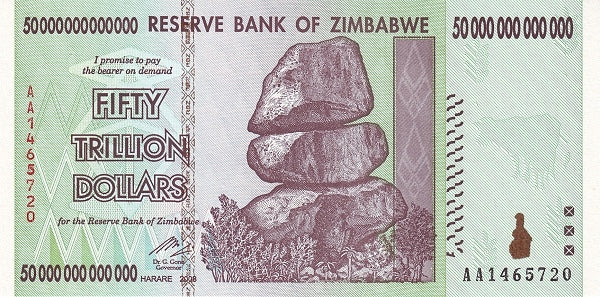Zimbabwe 50 Trillion, 2008, P90, UNC