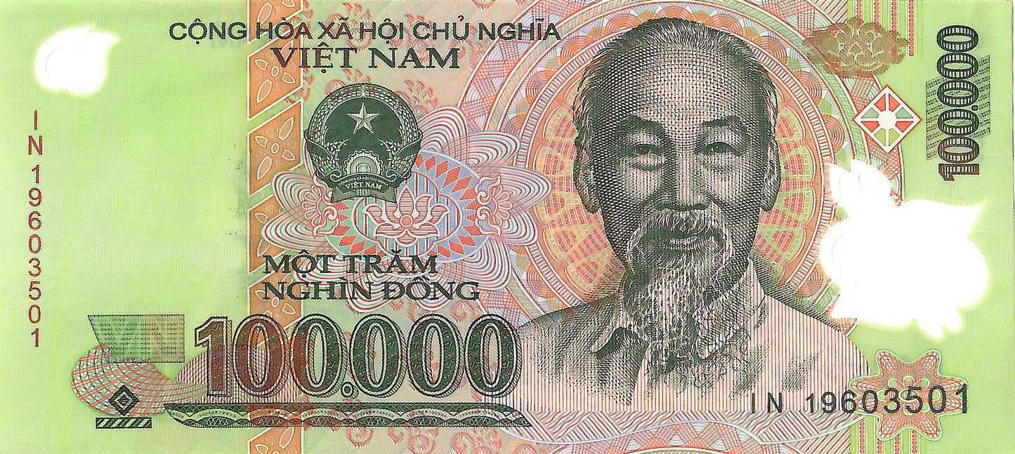 Vietnam 100,000 Dong Banknote, 2019, P-122p, UNC, Polymer
